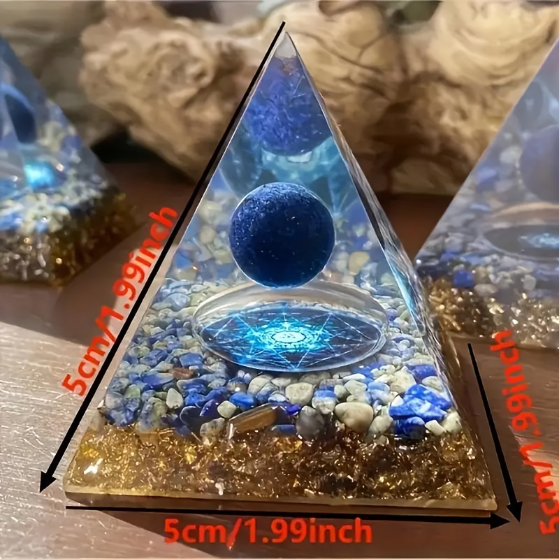 1pc   pyramid desktop home decoration lapis stone pyramid perfect gift for christmas valentines day new year   festivals details 3