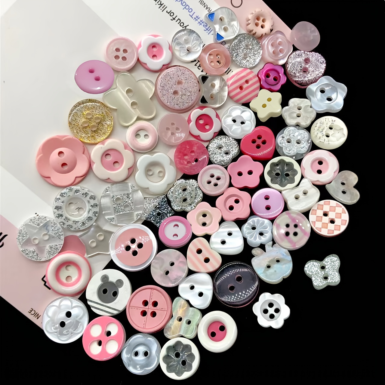 TEMU 25pcs Random Color Cute Diy Ledger Jewelry Accessories Hand String Beaded Button