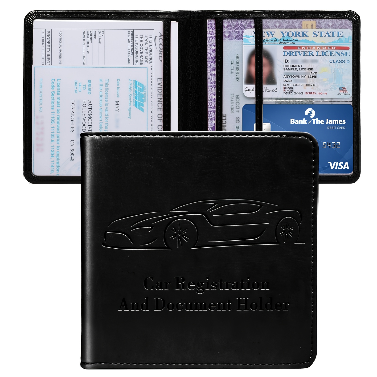 

Short Luxury Wallet For Storing Vehicle Registration And Insurance Documents For Men And Women.