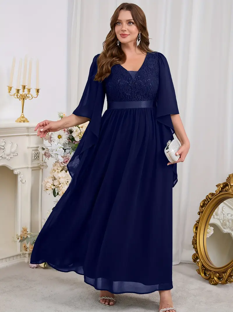 plus size womens plus size sequin lace trim chiffon v neck - Temu South Africa plus size womens plus size sequin lace trim chiffon v neck - Temu South Africa