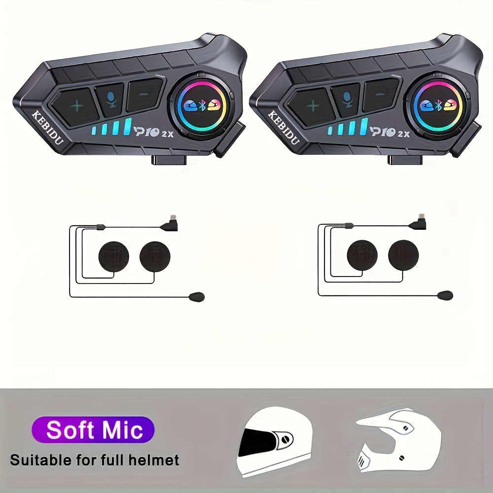 Motorcycle Helmet Intercom, Riding Intercom, Two-person Communication Riding Intercom Headset, Suitable For Helmets, Music Headphones