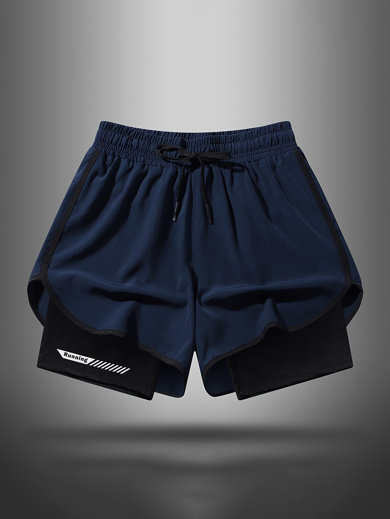 Men's Quick-Dry Athletic Shorts - Lightweight, Breathable with Liner for Running & Fitness, Stretchy Polyester Blend, Machine Washable