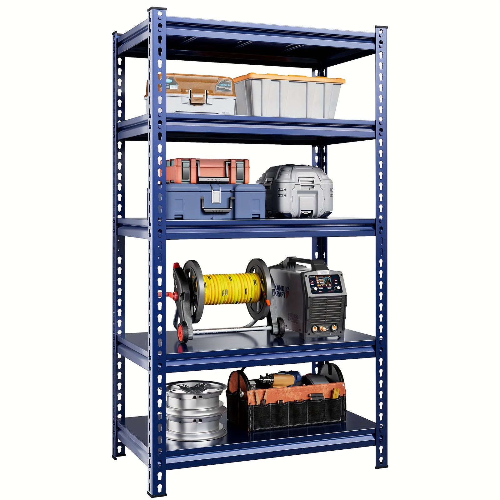 

Garage Shelving, Storage Shelves Heavy Dutyloads 1700 Lbs, Adjustable Garage Shelves Metal Shelving Units And Storage Rack Shelf For Garage,basement 32" W X 17" D X 72" H,blue, Utility Racks