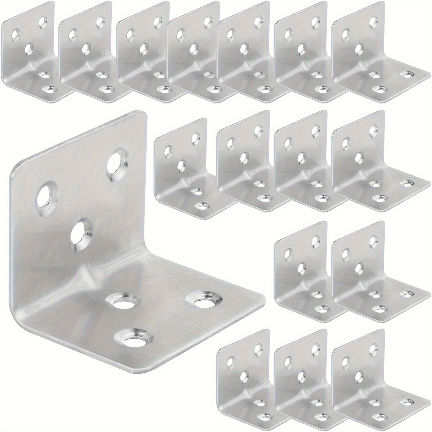 

robust" 20-piece Heavy Duty Stainless Steel Corner Braces, 1.5"x1.2" L-shaped Brackets With Screws - Ideal For Wood Furniture, Windows, Cabinets & Tables