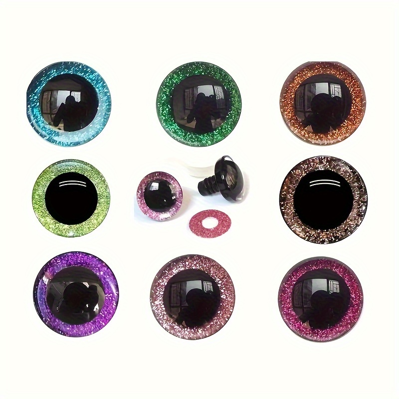 Glitter Safety Eyes Plastic Craft Doll Eyes For Teddy Bear, Puppet, Plush Animals, Crochet Projects Diy Doll Accessories