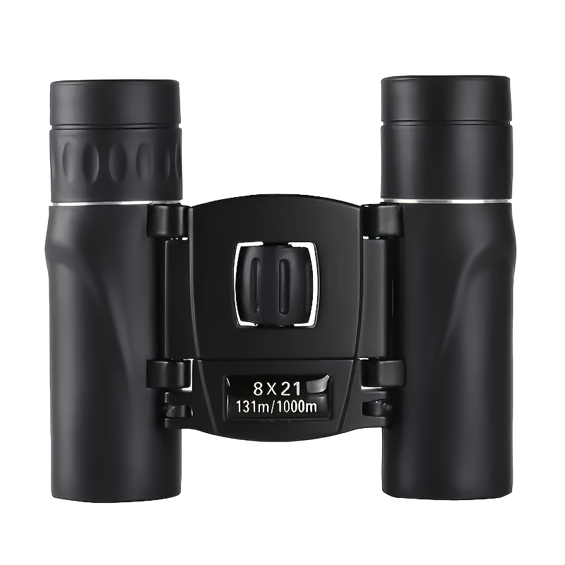 TEMU 8x20 High Definition Long-distance Binoculars - Portable Foldable Telescopes For Hunting, Camping, And , Includes Carrying Case, Durable Plastic