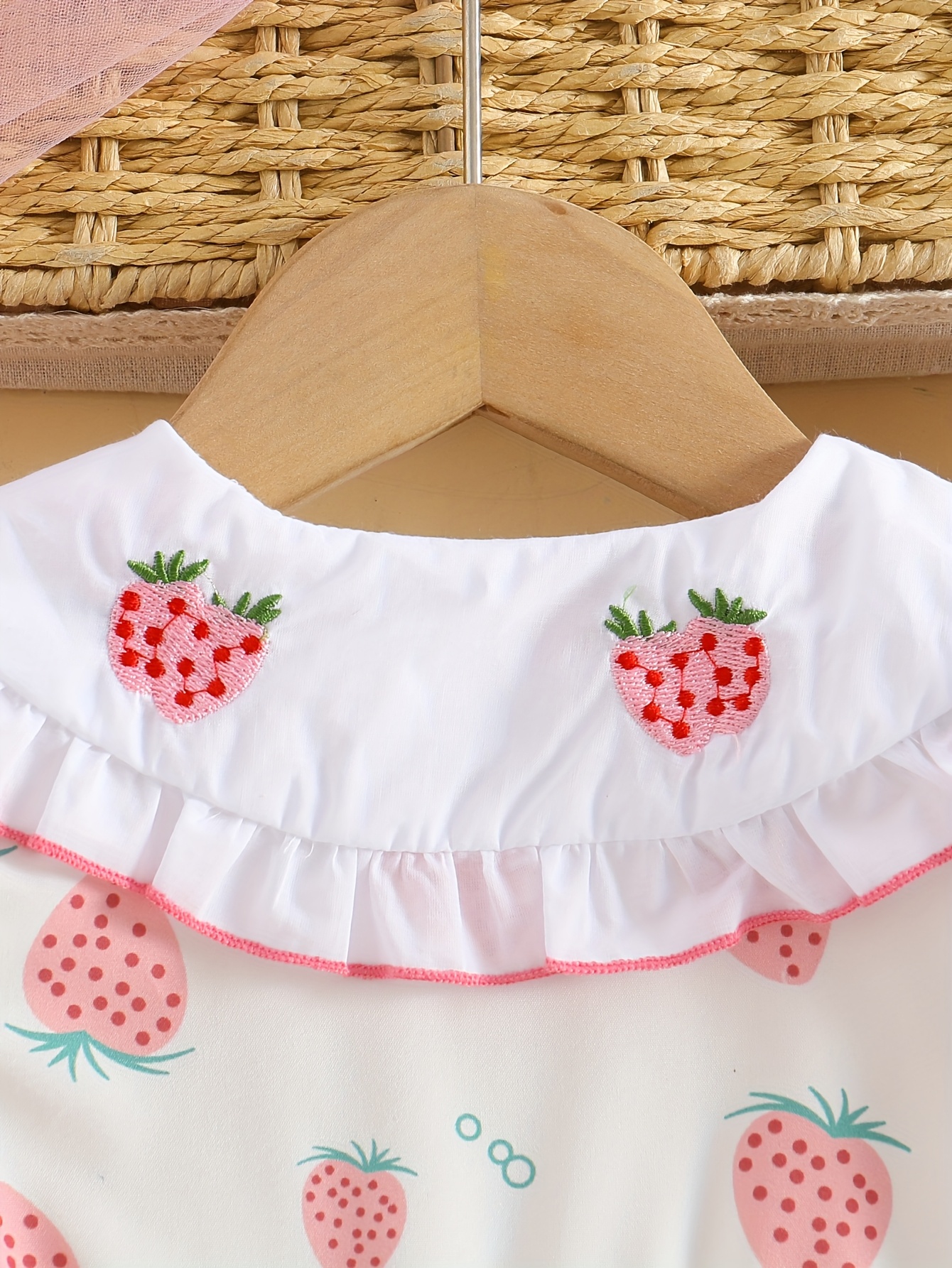 cute strawberry print embroidered blouse dress baby girl - Temu Germany