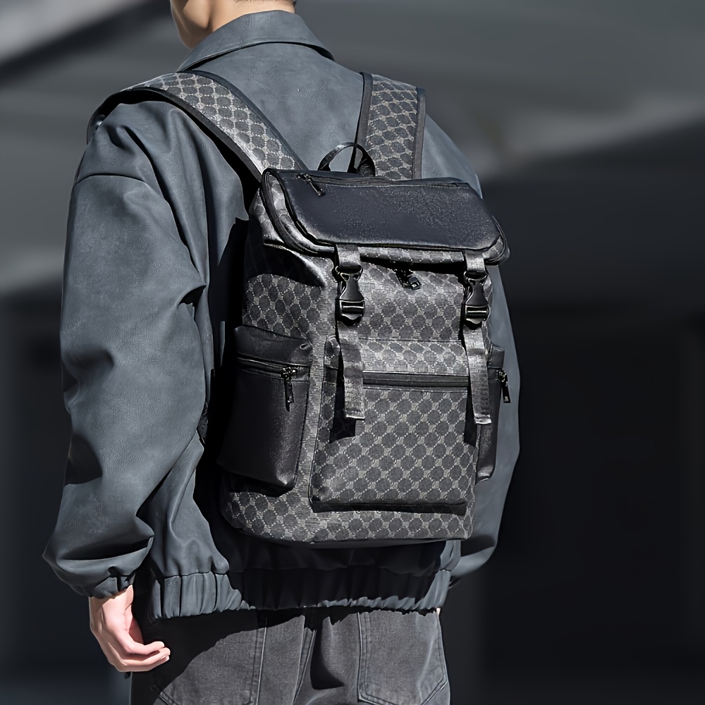 Stylish Unisex Large Capacity Backpack | Lightweight PU with Multiple Compartments, Adjustable Straps, Tablet Sleeve & Mesh Bottom for Travel, School, and Outdoor Activities | Contemporary Backpack | Secure Zipper Closure, For Teenager - Image 5