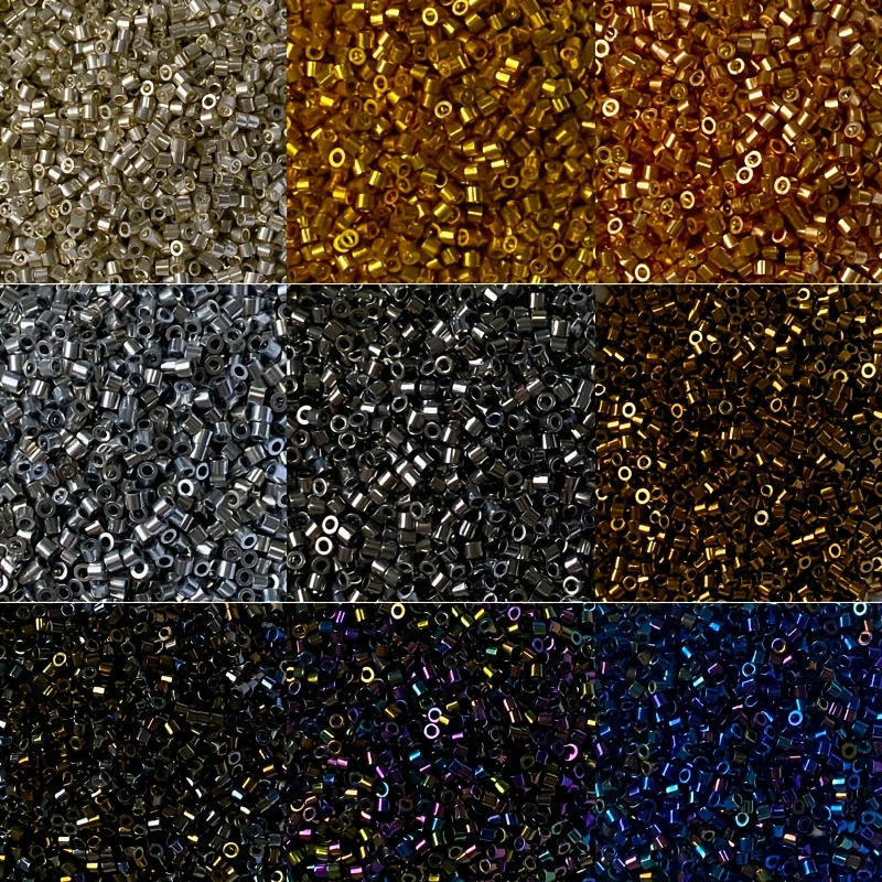 Image of 3.1 Oz, 9000pcs, 2mm/0.0787 Inch, 9 Colors, High-quality Delica Beads, Material, Crafts, Clothing And Shoe Decorations, Handmade Bead Materials, Craft Accessories
