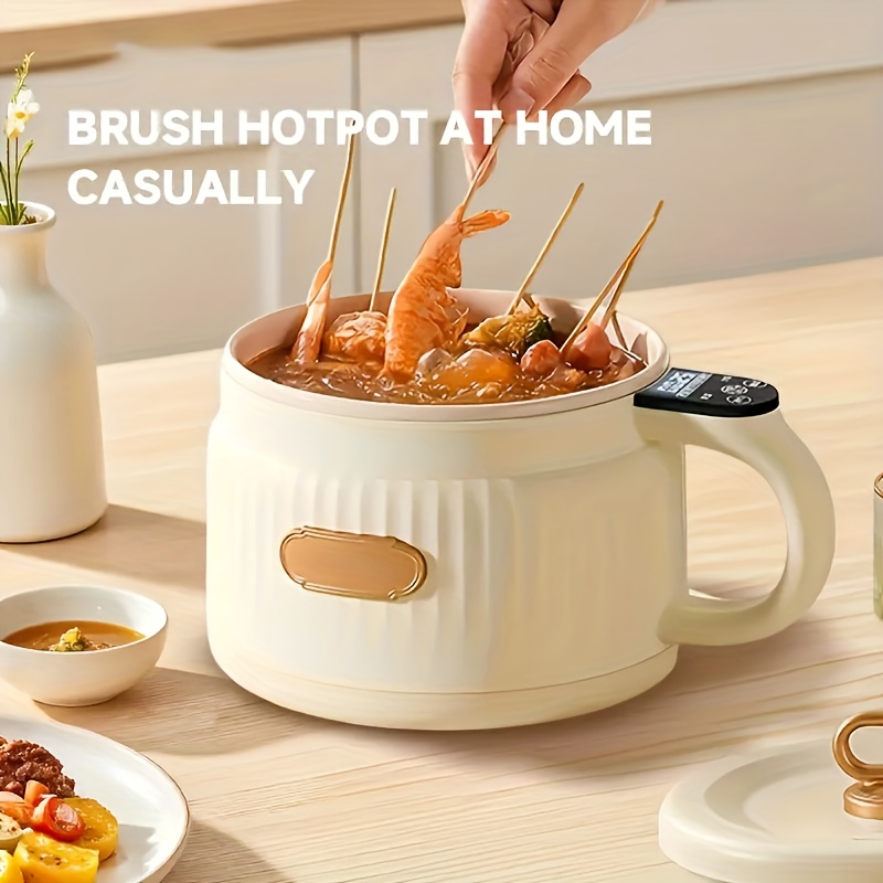 mini electric cooker with non stick pot compact multifunctional small cooking appliance suitable for soup tea low power 600w plug in type socket dorm office small kitchens Product details 1