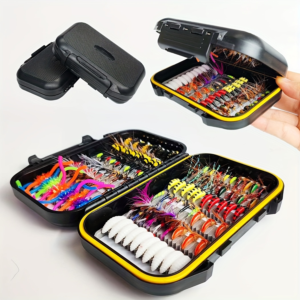 TEMU 114pcs-fly Flies Lure Handmade Fly Fishing Gear With Dry/wet Flies, Fly Fishing Lure Kit For Bass Trout Nymphs, Streamers, Popper