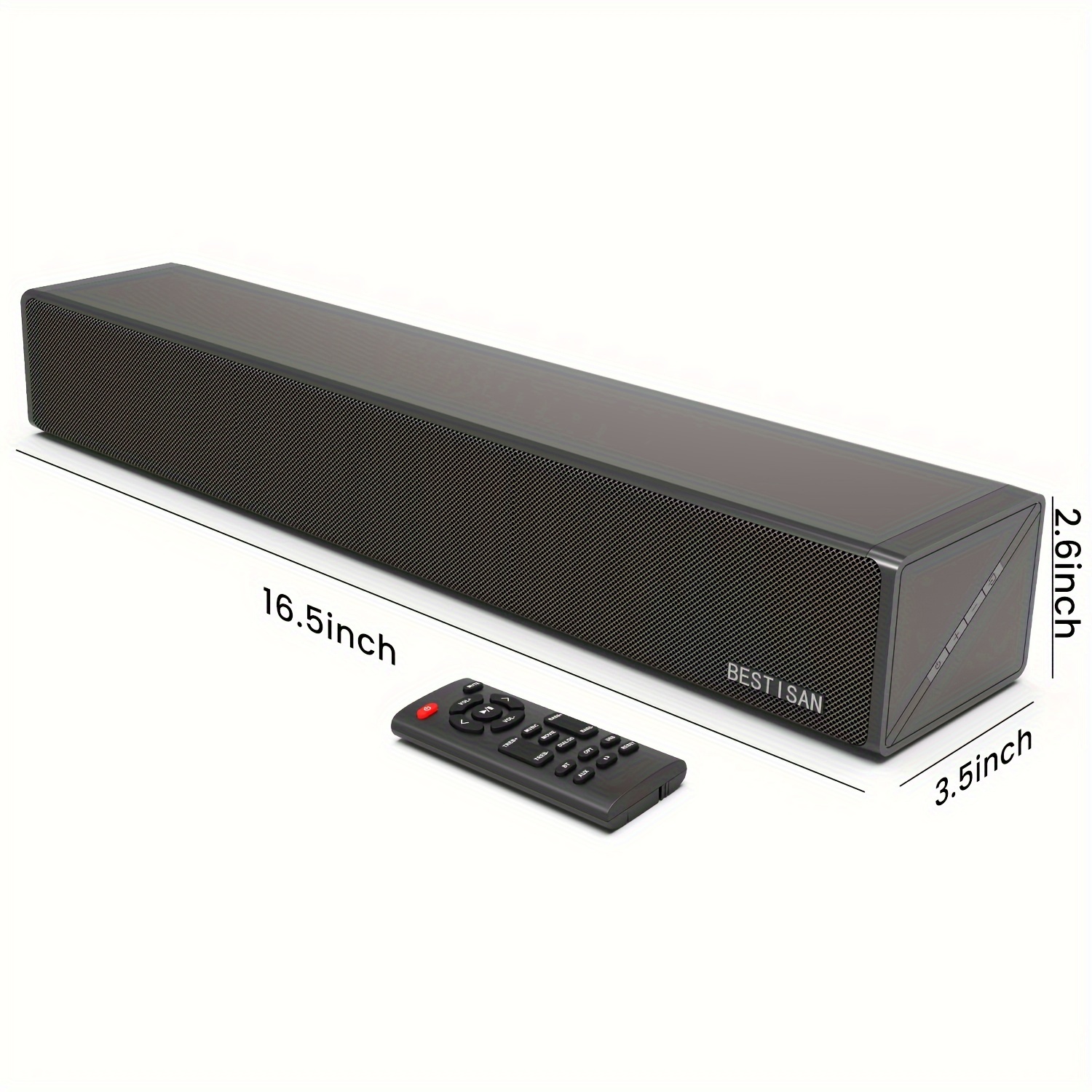 

Sound Bars For Tv, 16.5 Inches Sound Bar With Optical, Aux, Usb And Bt Inputs, Soundbar For Tv (bass Adjustable, Cyclic Switching Mode, Reset Function)