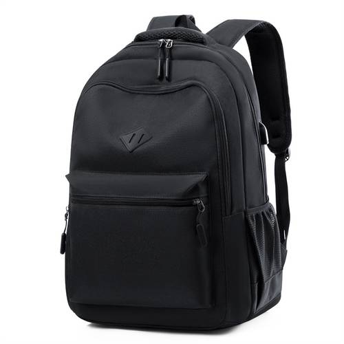 back to solid color casual vacation travel large capacity unisex fashion multi pocket lightweight outdoor sports mountaineering backpack commuter laptop bag with random adjustable shoulder strap