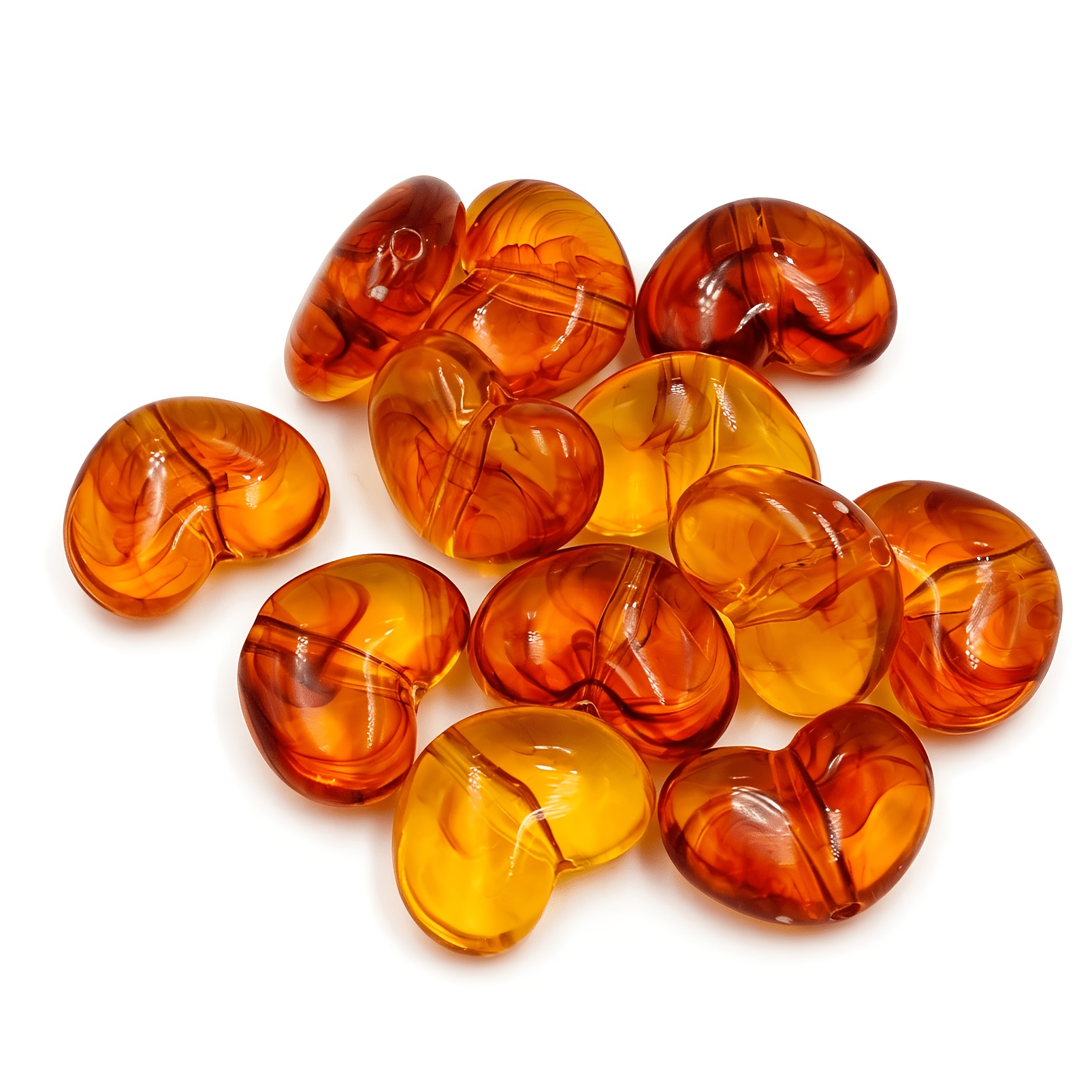 TEMU 15pcs Amber Fashion Beading Diy Loose Beads - Suitable For Creative Making, Handmade Designs - Ideal For Fashion Diy Projects, , Beads & Bead