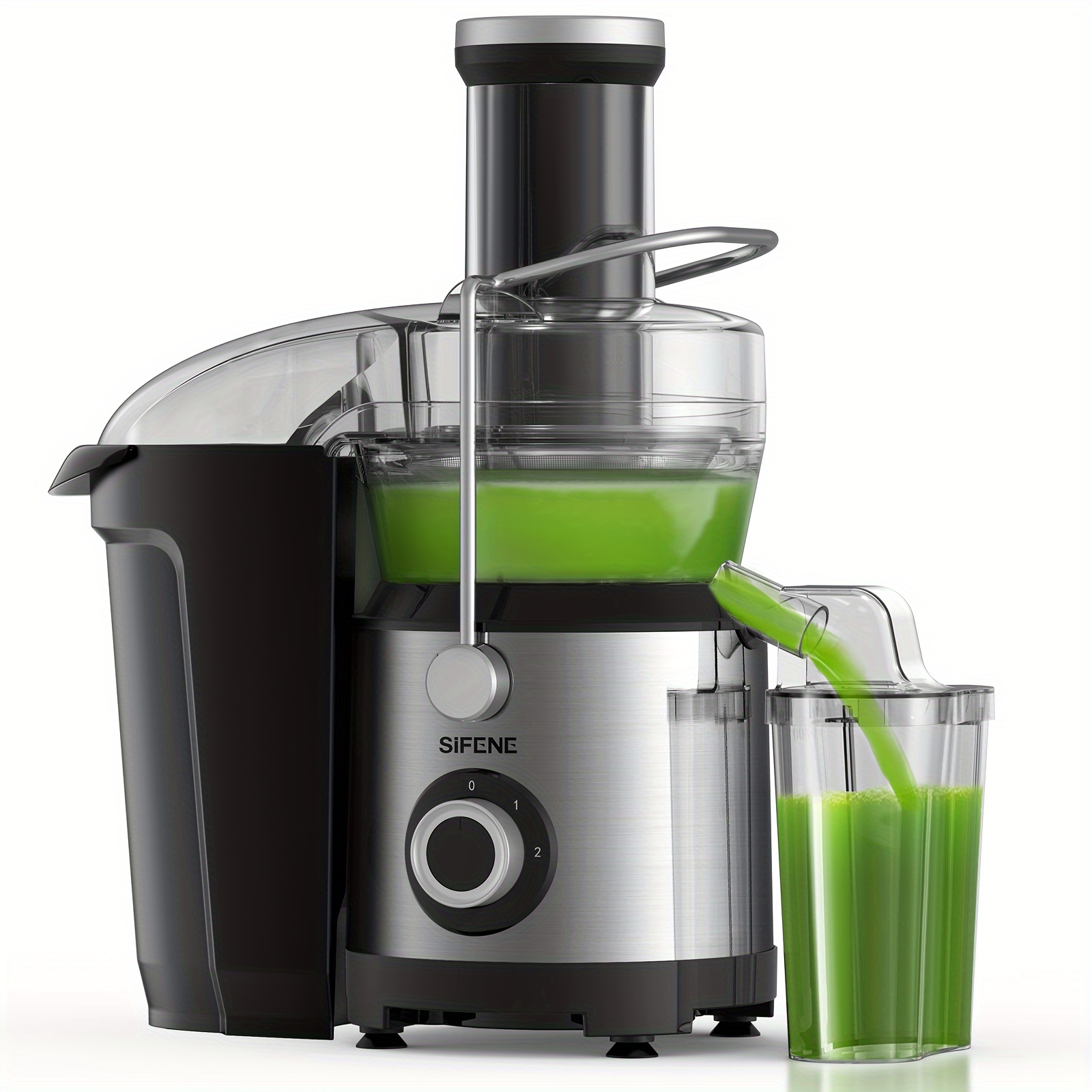 

Sifene Juicer, Rapid Juice Extractor, 1300w Powerful Motor, .2'' Feed Chute For & Veg Juicing, Easy