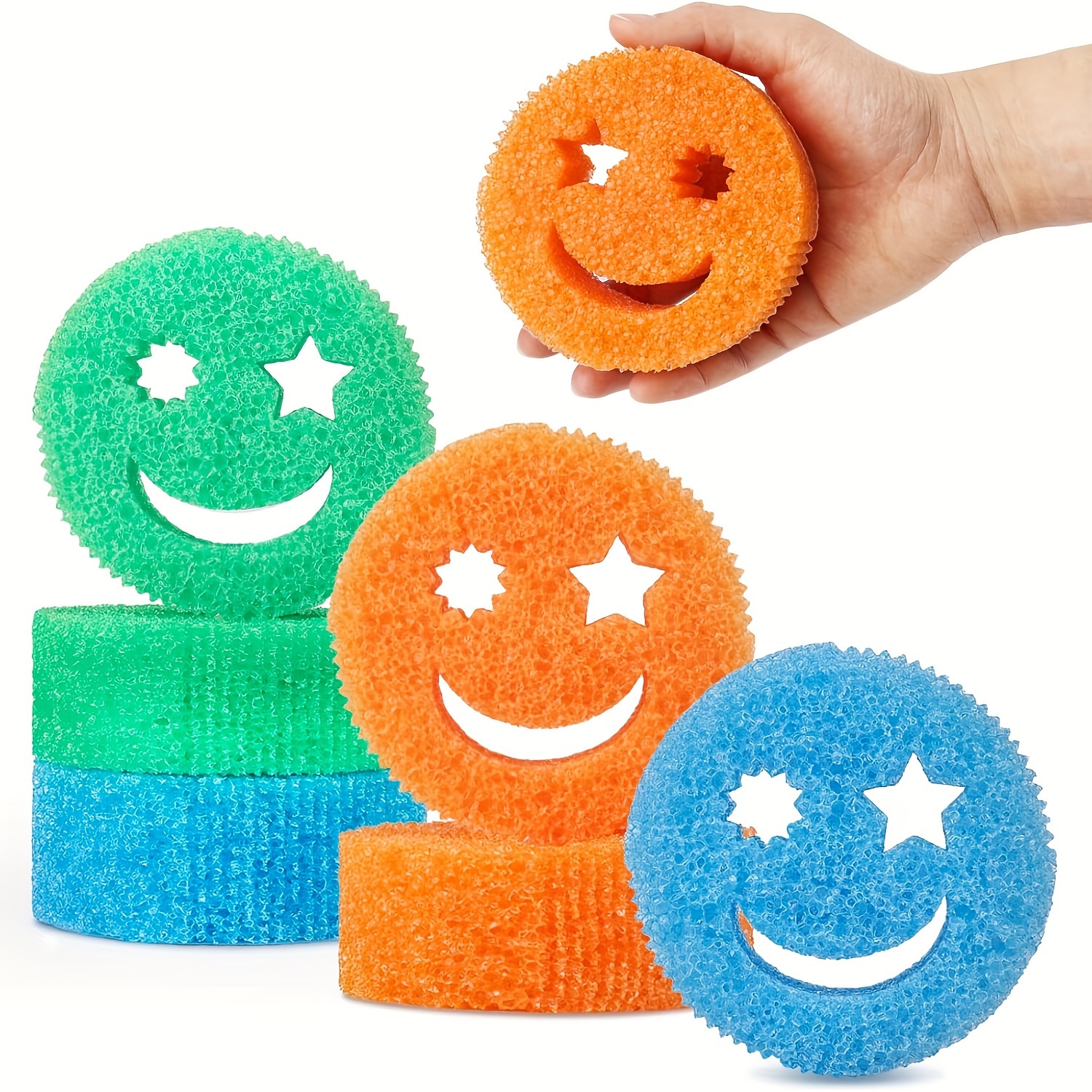 

Polyurethane Scrub Sponges (3/6 Pack) - -free Kitchen & Bathroom Cleaning Sponges - & Polymer Foam - Temperature Dishwashing Tools, Odor Resistant, For Home & Glass , Halloween