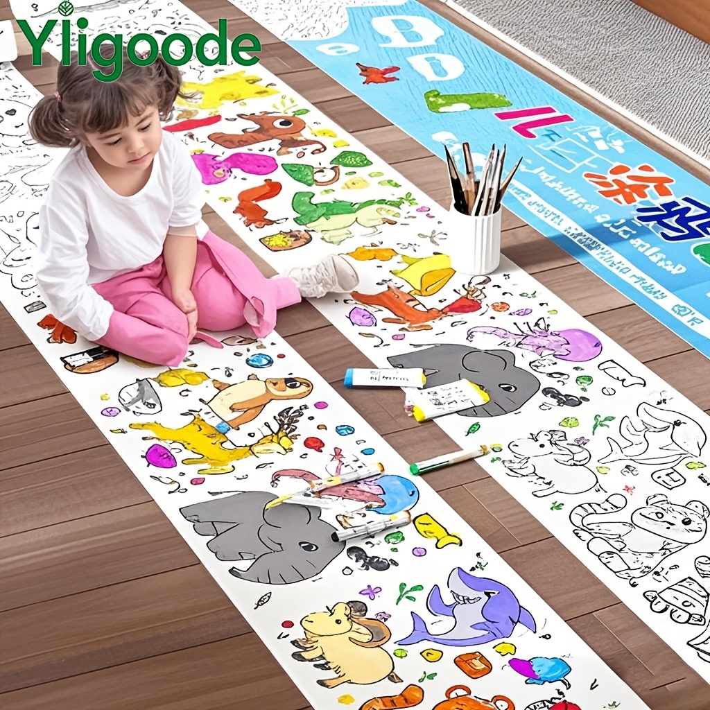 rollo de   y dibujo   para niños de 3 años en   - patrones aleatorios - papel de   desenrollado de 118.11 pulgadas, rollo de papel de   para   diy - práctica de coloreado y dibujo,   para manualidades creativas,  :  , dinosaurios