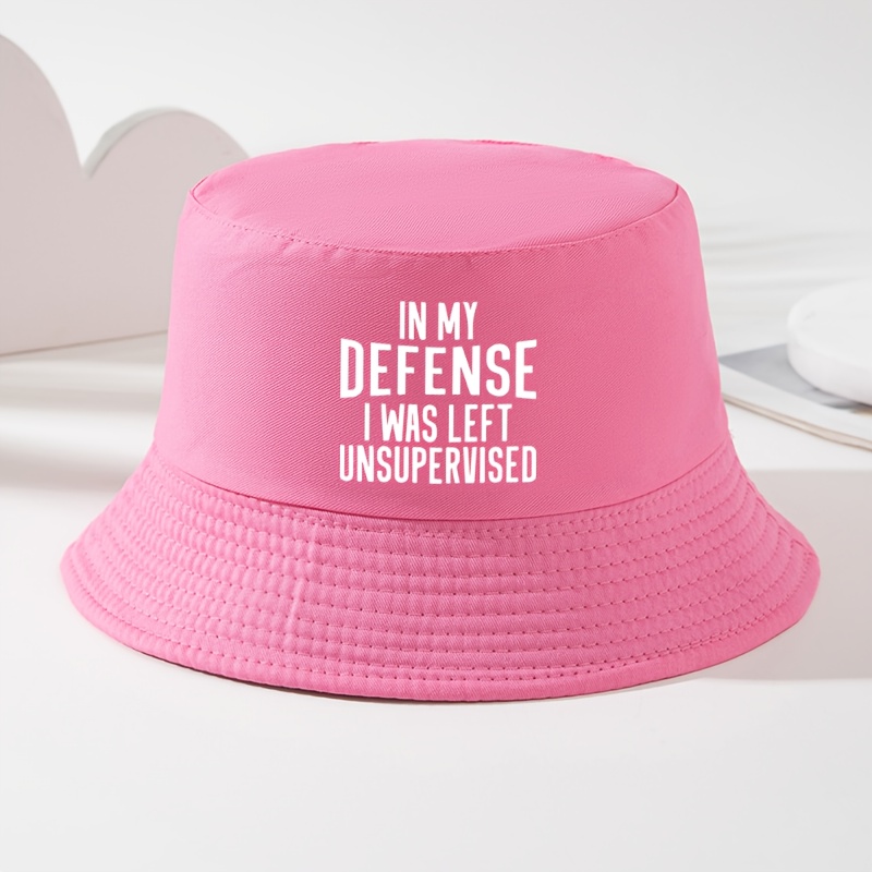 TEMU Women's Classic Fisherman Hat, In My Defense I Was Printed Bucket Hat, Spring Summer Unisex Fun Humorous , Fishing Camping Beach Hat, Suitable