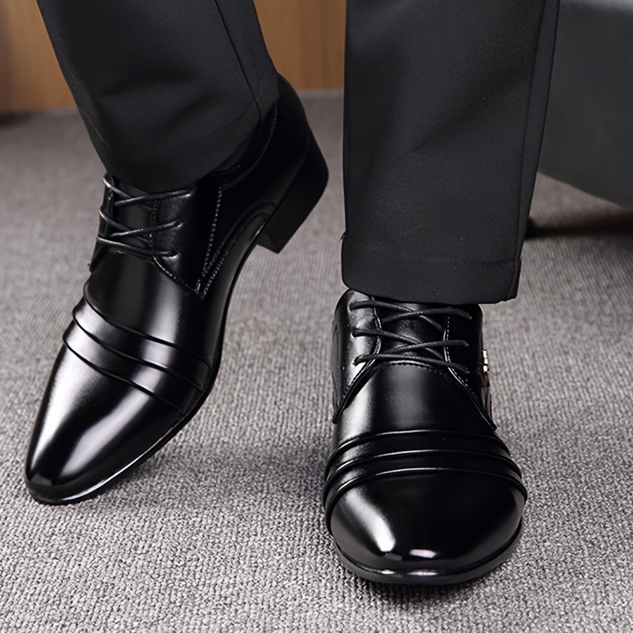 

Men's Sleek Dress Shoes - , Non-slip, Lace-up Formal Footwear With Leather Upper