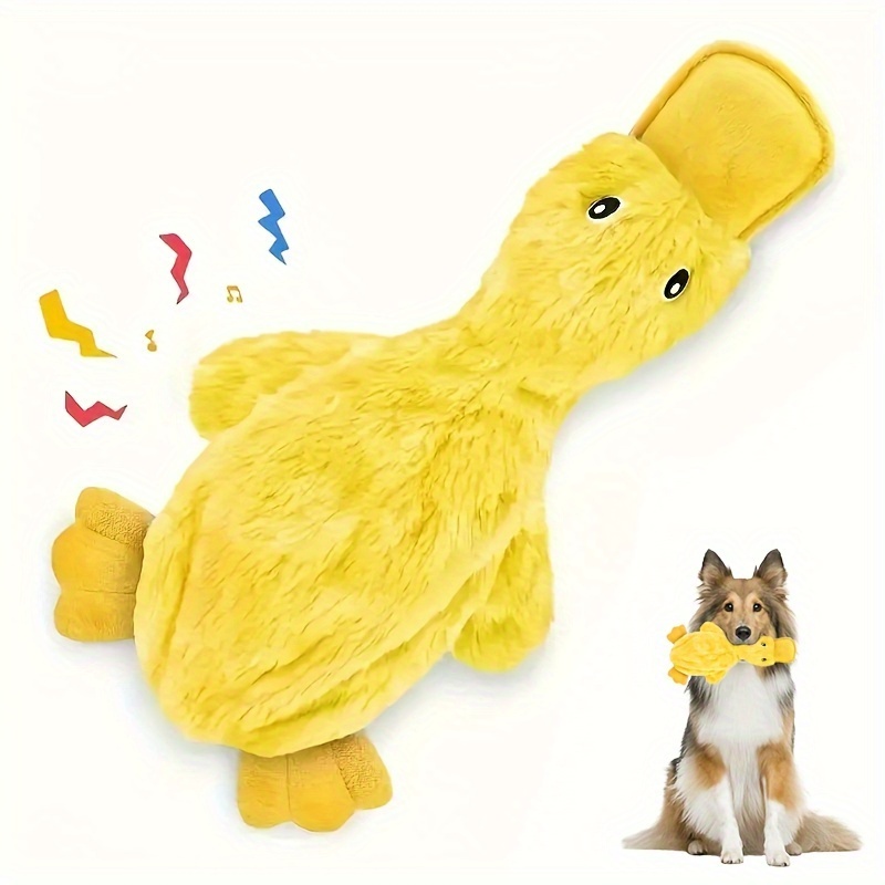 

Pet Supplies Crinkle Dog Toy For Small, Medium, And Large Breeds, Cute No Stuffing Duck With Soft Squeaker, Fun For Indoor Puppies And Senior Pups, Plush No Mess Chew And Play