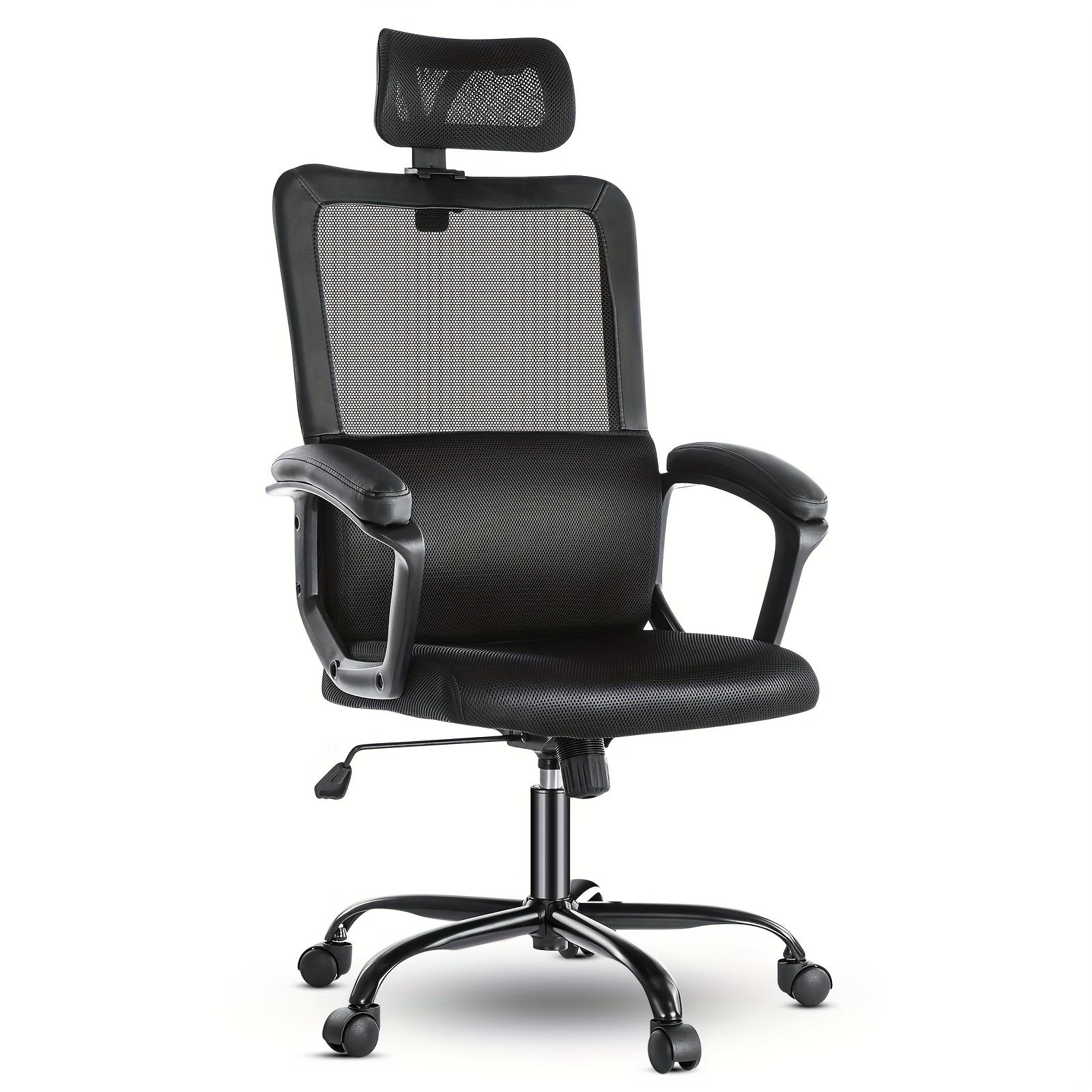 

Office Desk Computer Chair, Ergonomic High Back Comfy Swivel Gaming Home Mesh Chairs With Wheels, Lumbar Support, Adjustable Headrest, Comfortable Pillow, Soft Arms, 120°tilt For Bedroom, Study