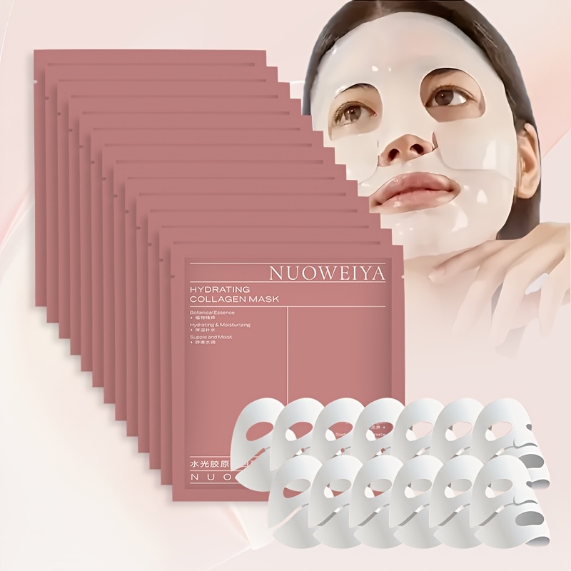Image of 13pcs Bio Collagen Firming And Moisturizing Face Mask Set, Nourishes The Skin, Leaving More Hydrated, Soft, And Rich In Bio Collagen, Providing Collagen Facial Care