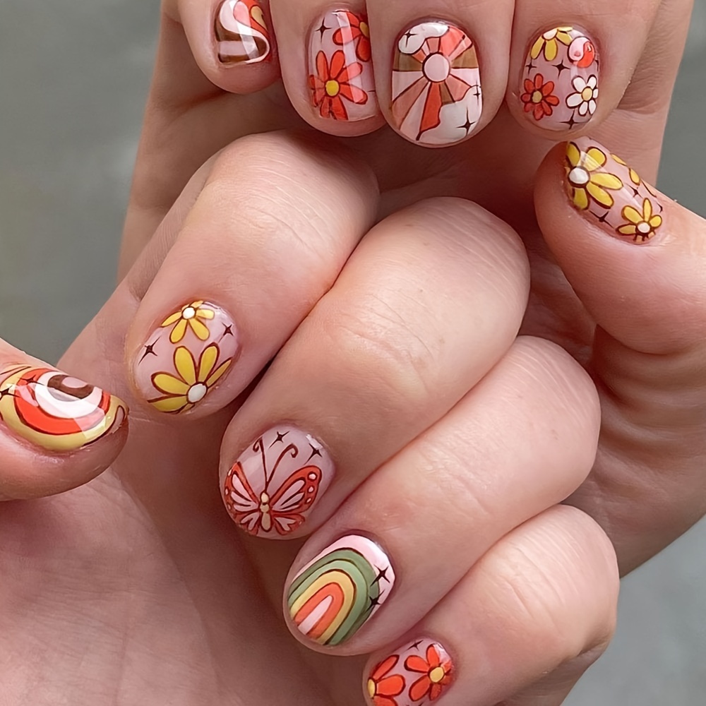 Premium Photo | Craft a whimsical floral nail art design using delicate  flower patterns