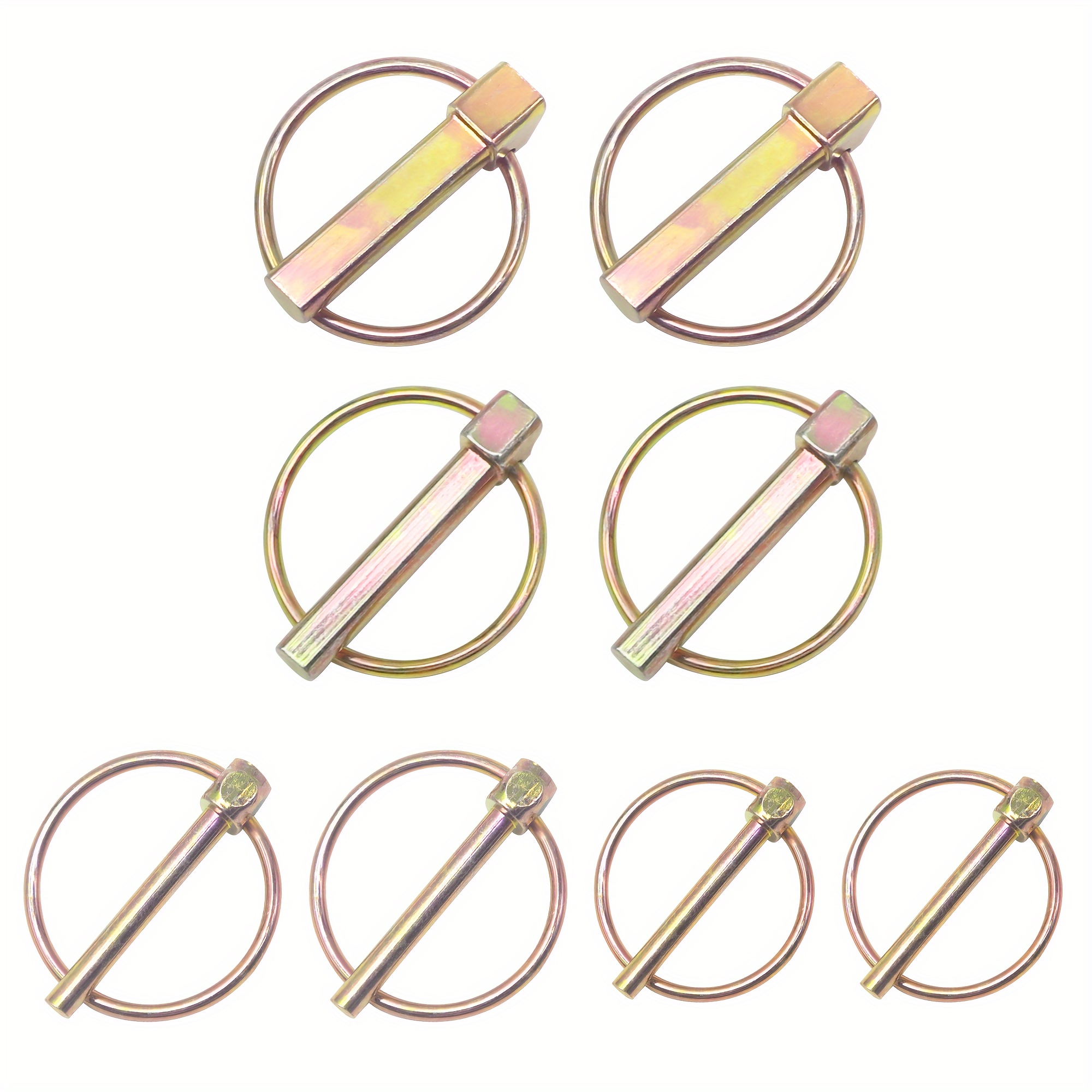 

8/16pcs Heavy Duty Lynch Pins With Rings: 1/4", 3/16", 5/16", 5/16" - Suitable For Farm Tractors, Trailers, Trucks, And Mowers