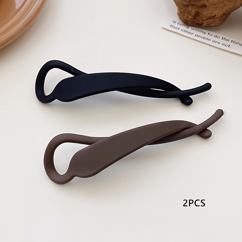 2pcs Minimalist Matte Non-breaking Twist Clips For Back Of Head, Versatile Hair Styling Tool For Women