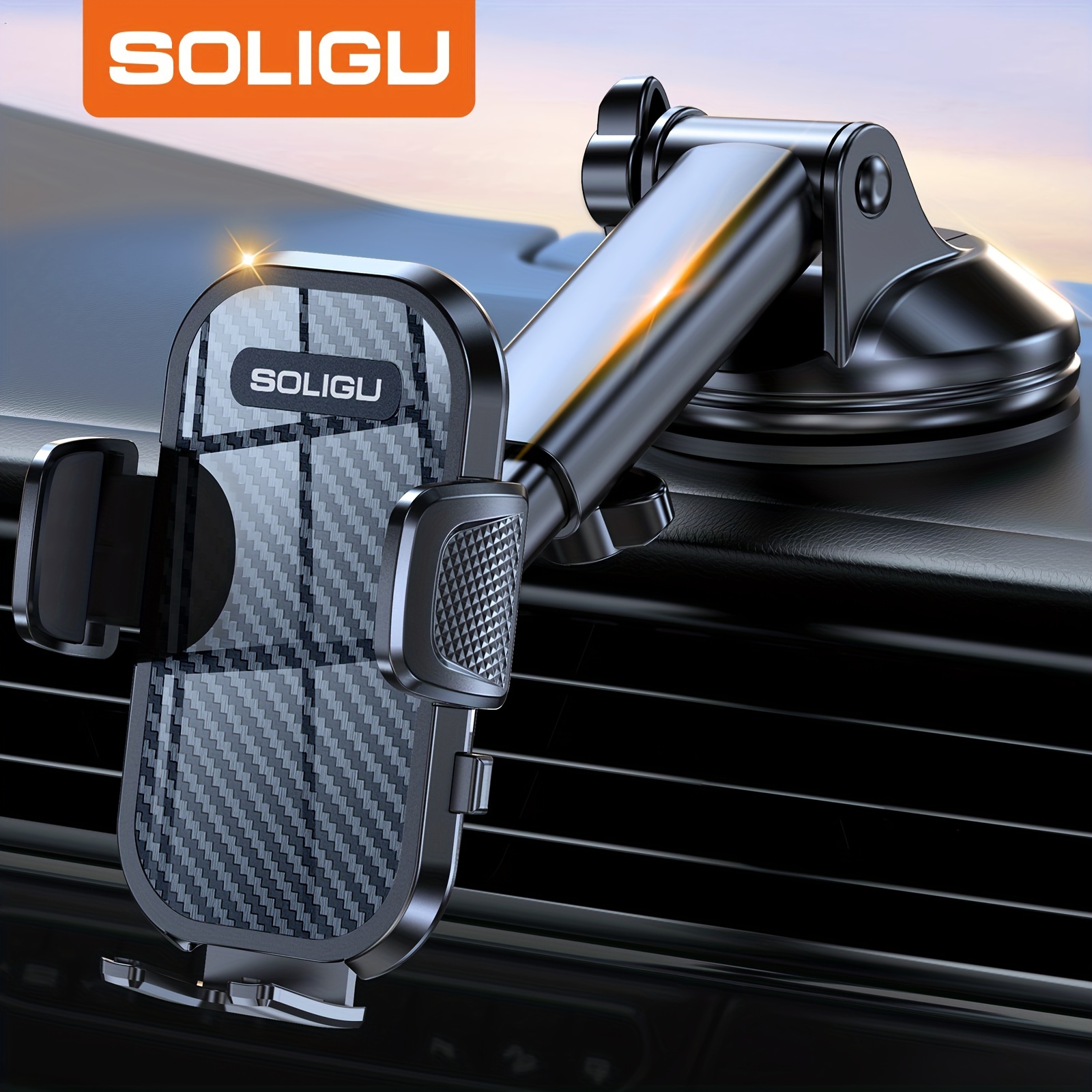 

Soligu Car Phone Holder Stand, And Retractable Car Phone Holder For Dashboard, Suction Cup, , Universal All Phones.