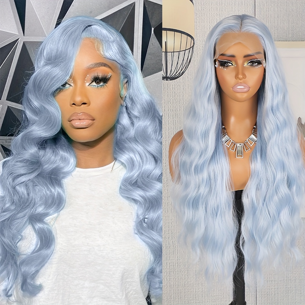 Long Wavy Curly Light Heat Fiber Hair For Women 13x4 Deep Part Hd Glueless Loose Wave Long Synthetic Lace Front Wigs For Daily Christmas Halloween 28 Inch