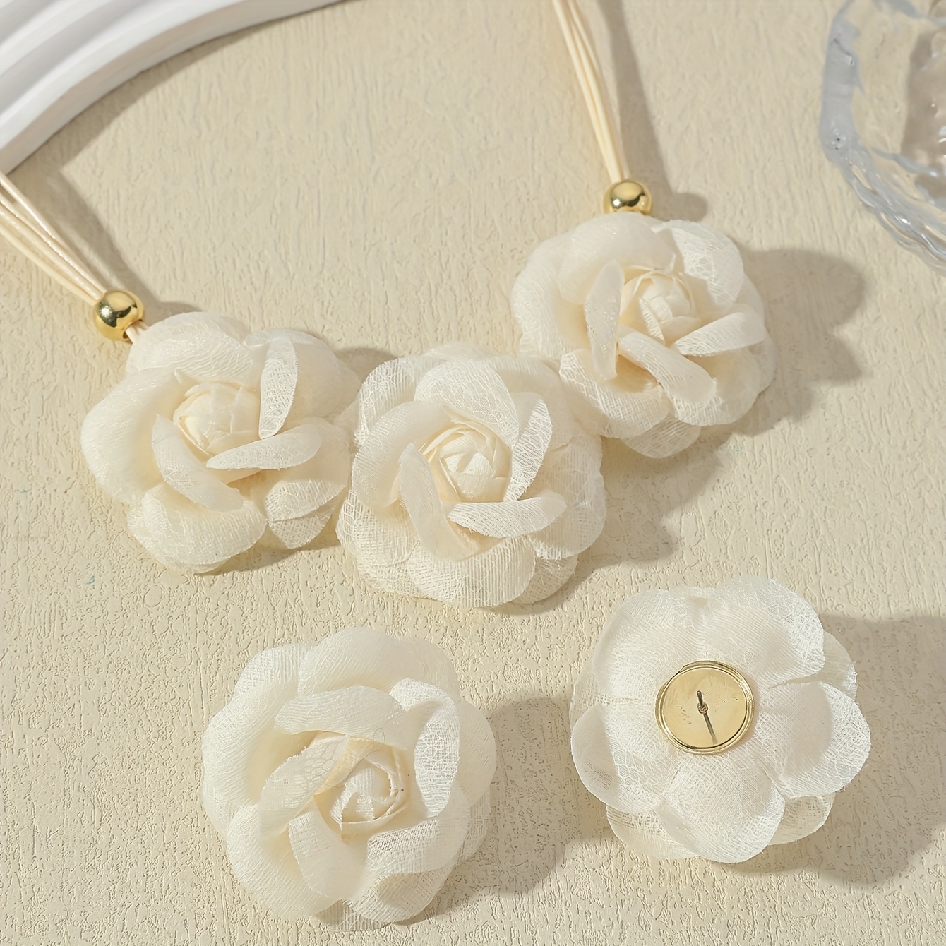 3pc Floral Earrings and Necklace Set
