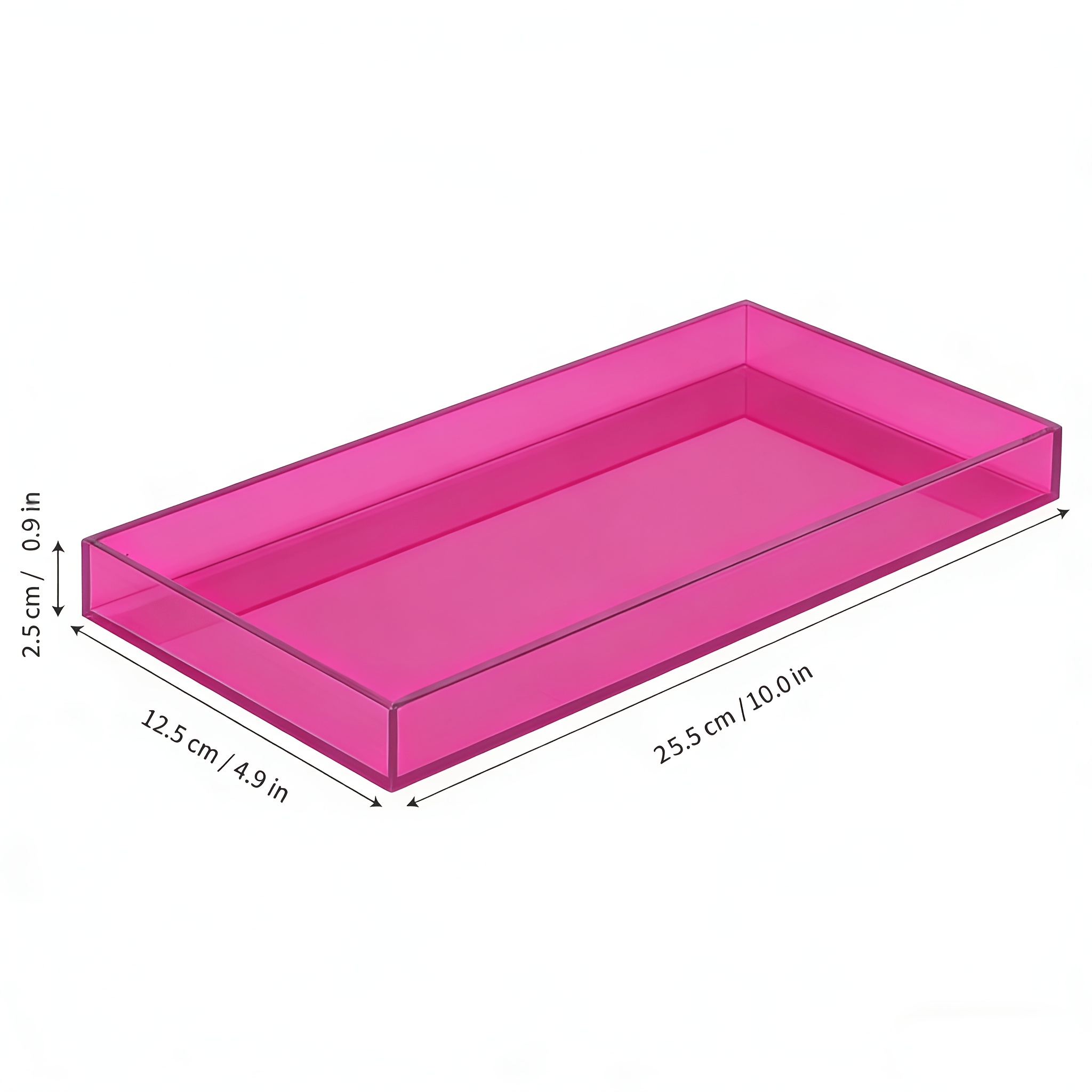 1pc Acrylic Bathroom Countertop Tray, 10*4.9 Inch (approximately 25.5*12.5 Cm) Makeup Vanity Tray, Suitable For Home, Soap Dispenser, Aromatherapy, Cups And Candles