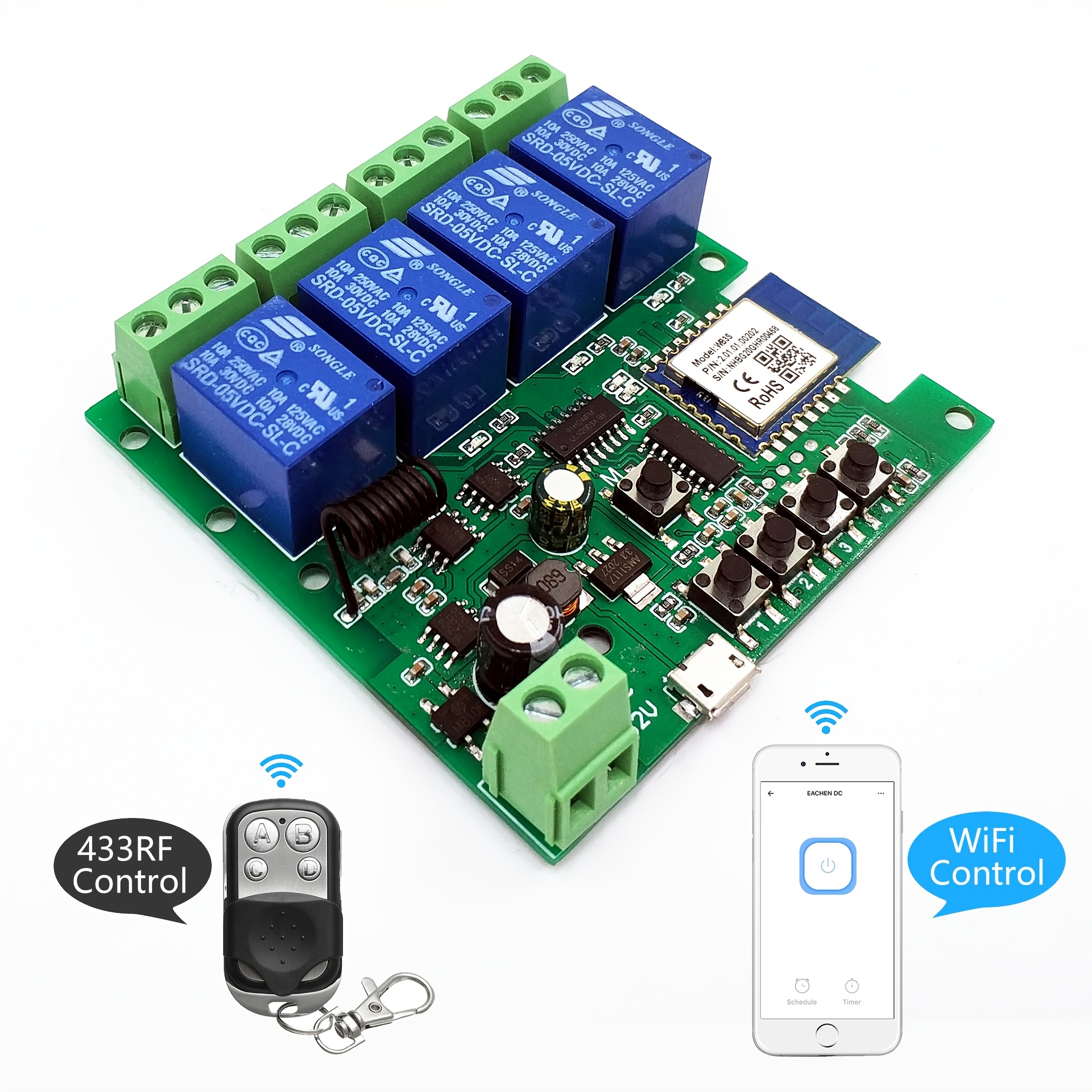   smart smart     control relay module for   equipment micro usb 5v intelligent remote control switch diy smart home supports   self locking   control 10a equipment diy smart  