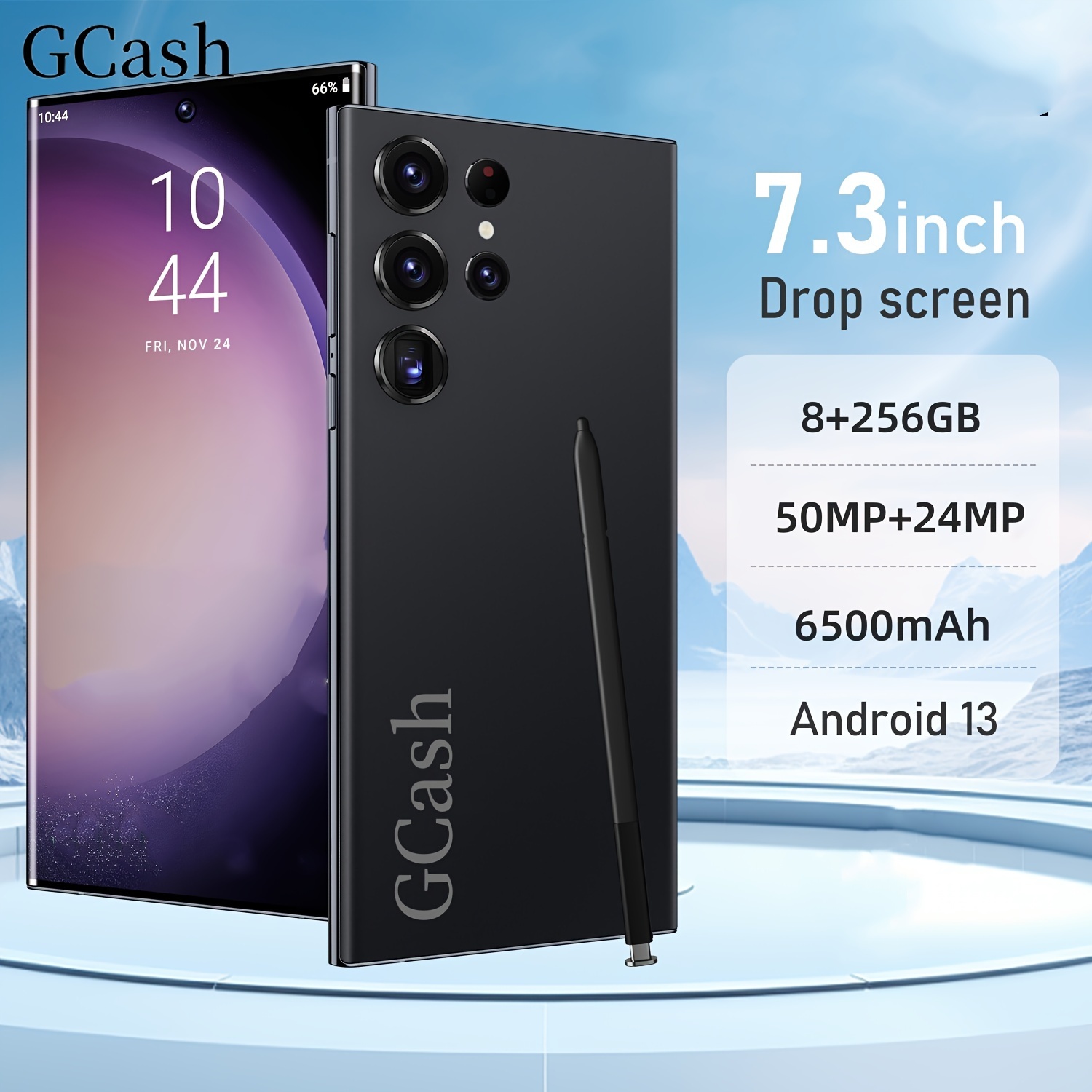 

Gcash, 8+256gb, 7.3 Incell Original Hd Perforated Screen Smart Phone, Multi-function Smart Phone, 5g Network, 2520*3200 Resolution, Gps, 6500mah