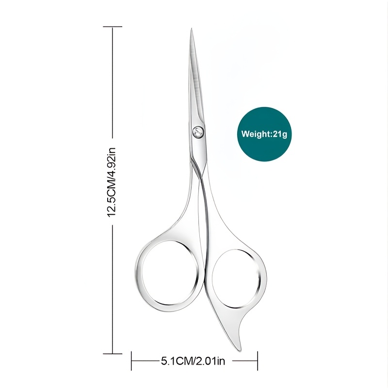 TEMU 1 ud. Tijeras para barba dentadas, tijeras para barba de hombre serradas con punta de acero inoxidable, herramienta de recorte multifuncional