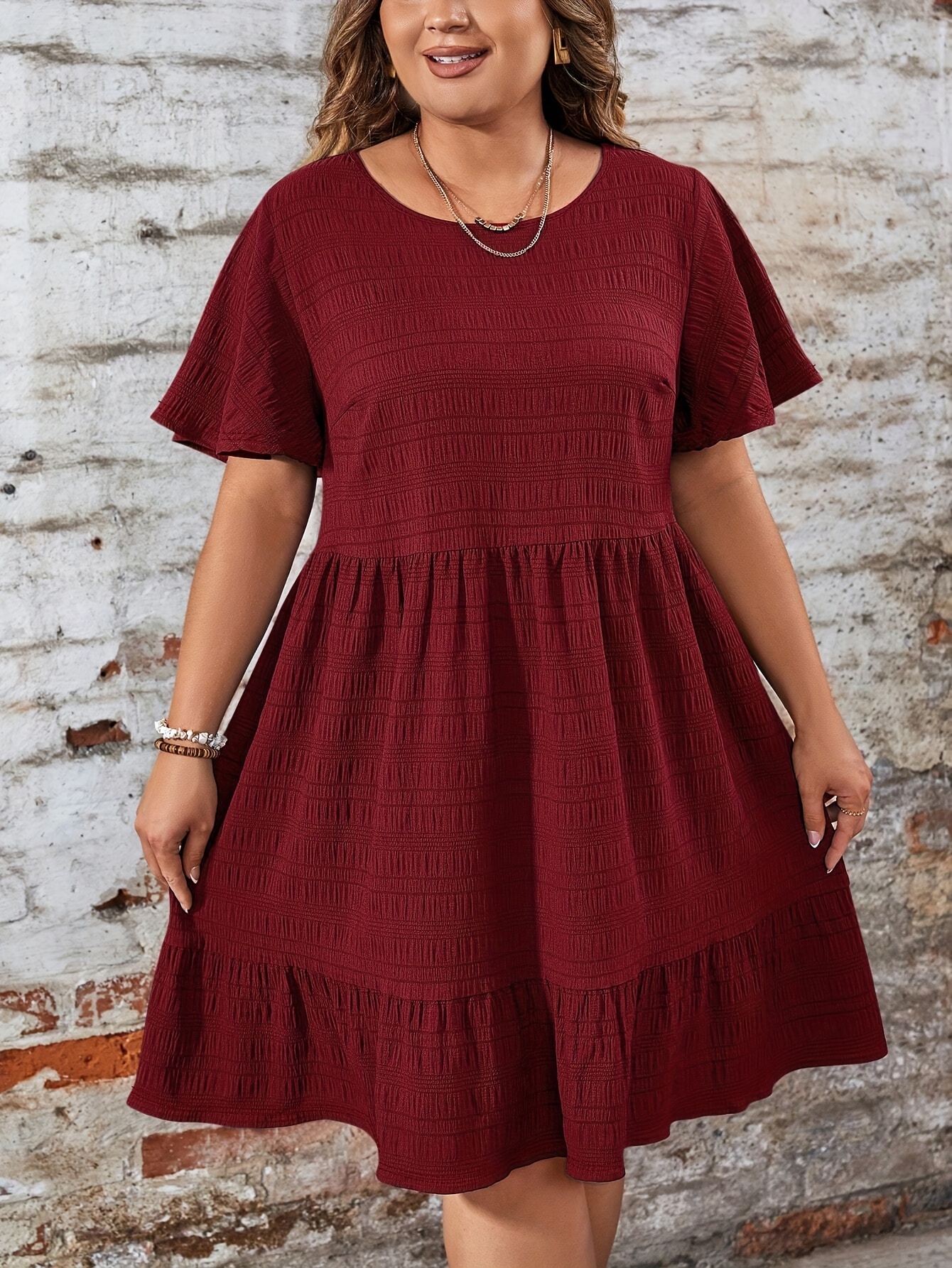 chinese dress ladies Plus Size Tiered Maxi Dress  2020AVE