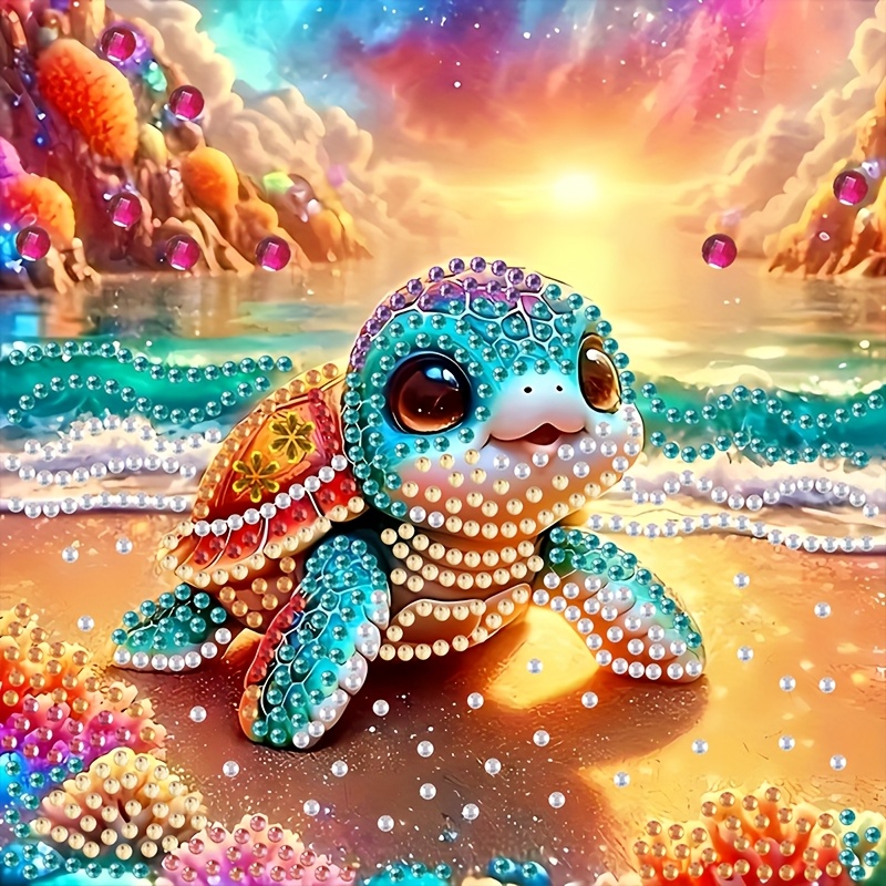 Image of Special Shape Partial Mosaic Craft, 5d Sunset Diamond Painting Kit Suitable For Beginners, Bedroom Office Living Room Wall Decoration Art