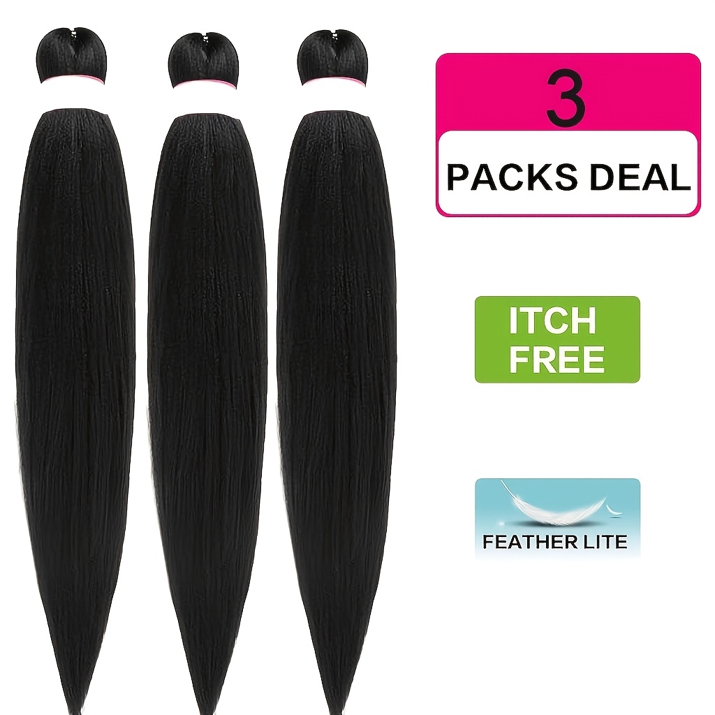     pre stretched braided hair 3x   58 inches kanekalon fire resistant smooth cornrow weave synthetic crochet hair extensions for men and women all   details 2
