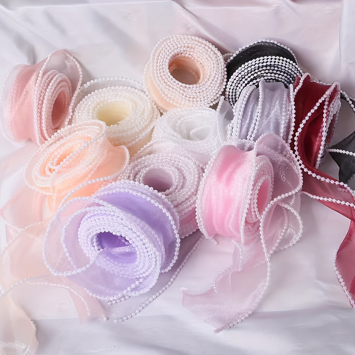 

1pc Pearl Fishtail Yarn Ribbon - 2/5 Yards, 6cm Wide | Flower Bouquet Wrapping & Diy Bows | Versatile Holiday Decor For Christmas, Valentine's, Thanksgiving & More, Korean Ribbon, Knot