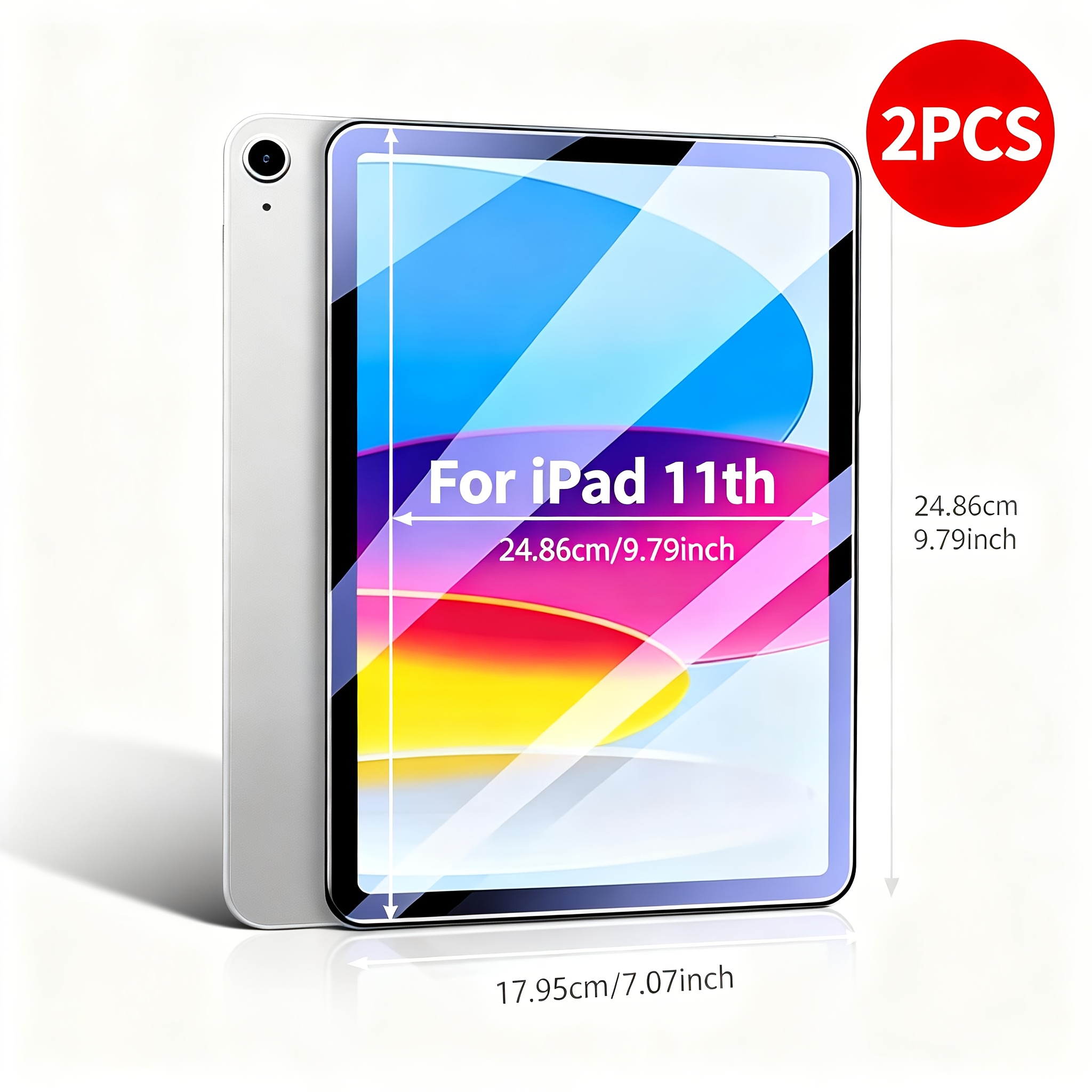 E-shop 2er-Packung Displayschutzfolien aus gehärtetem Glas für iPad 10. ,9 Zoll (2022), iPad 11 (2025), einfache Installation, 9H Härtegrad,