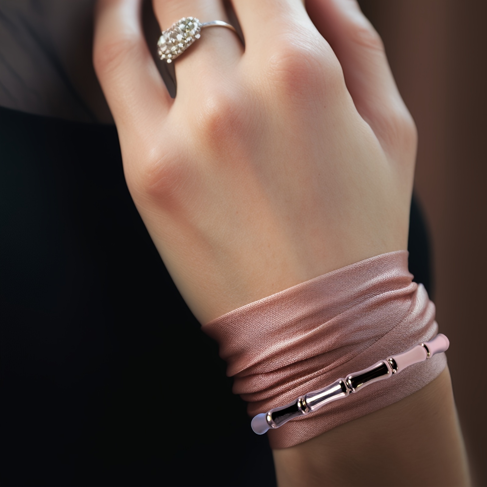 Minimalist Purple Bronze Cuff Bracelet Sleek Rectangular Link Versatile Jewelry