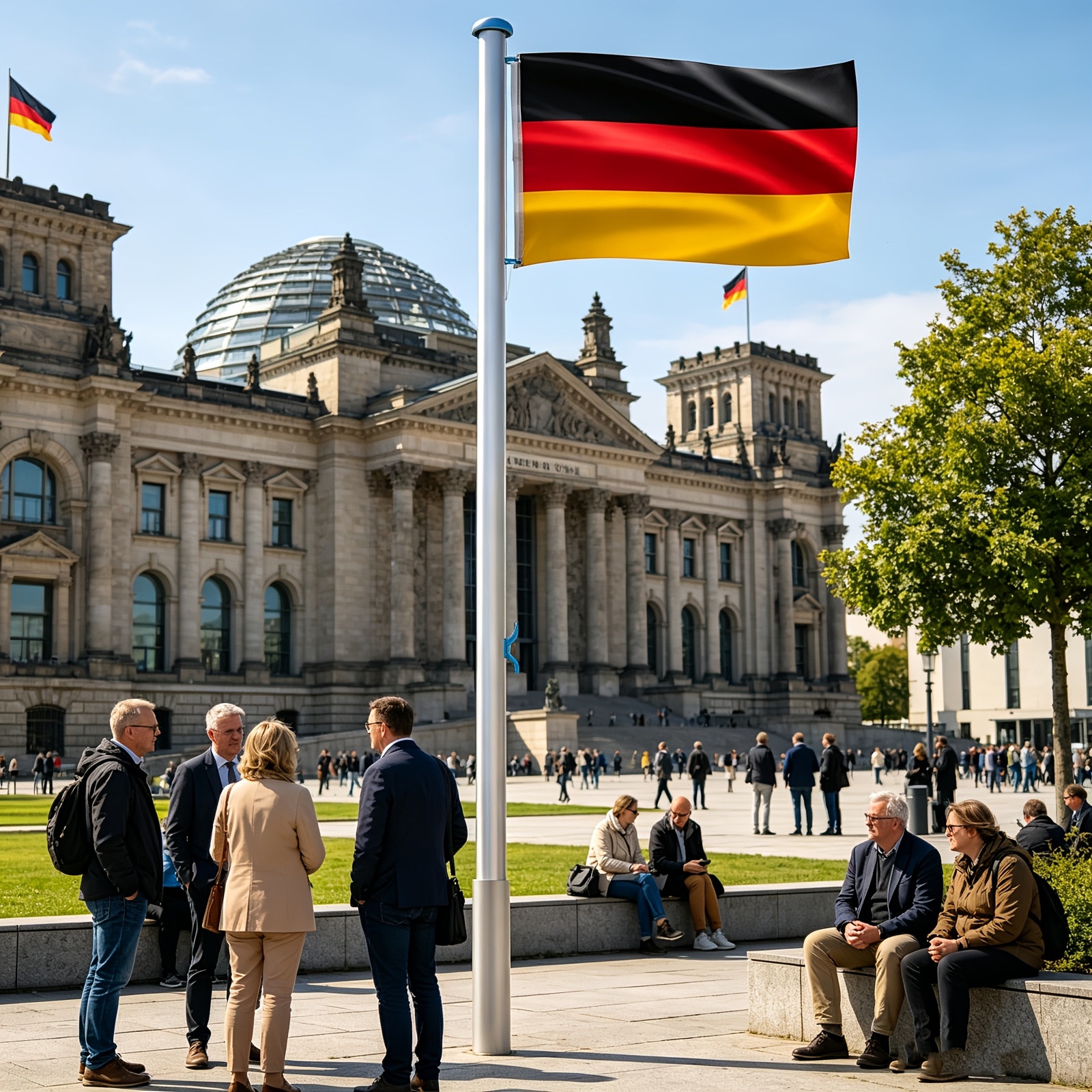 6.54/223cm Aluminum Flagpole With Ground Socket, Including German Flag, Outdoor Display Flag Pole 1480 × 780mm