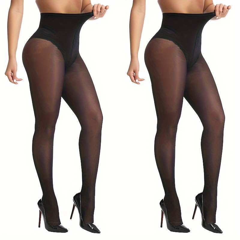 TEMU Of Black 40d Core Bikini With Abdominal Compression Pantyhose