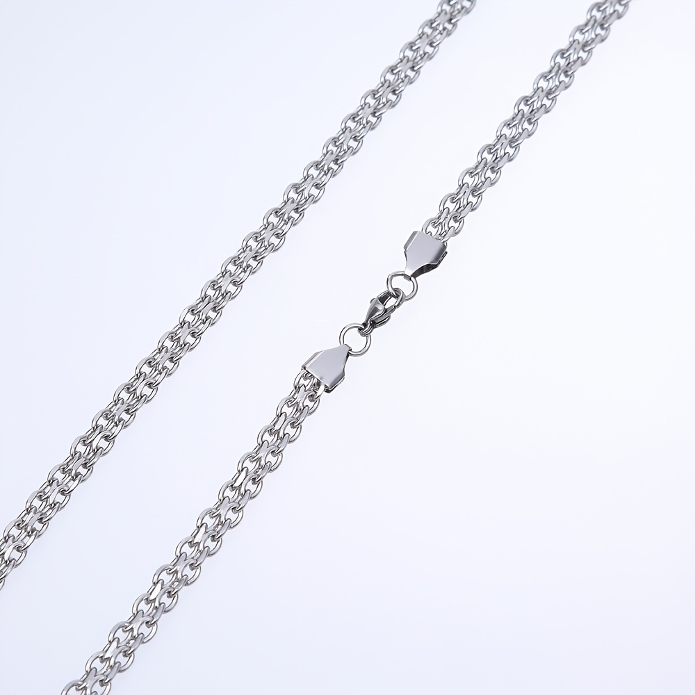 Men's 304 Stainless Steel Double Chunky Chain Necklace
