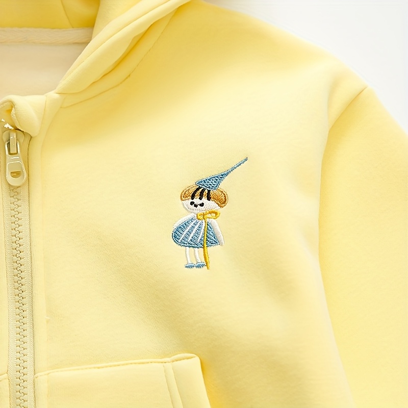 girls cartoon plus velvet thickened hooded sweatshirt trousers suit autumn and winter 2025   trendy baby girl cute cartoon plus velvet casual sports suit two piece suit trendy for outdoor Product details 11