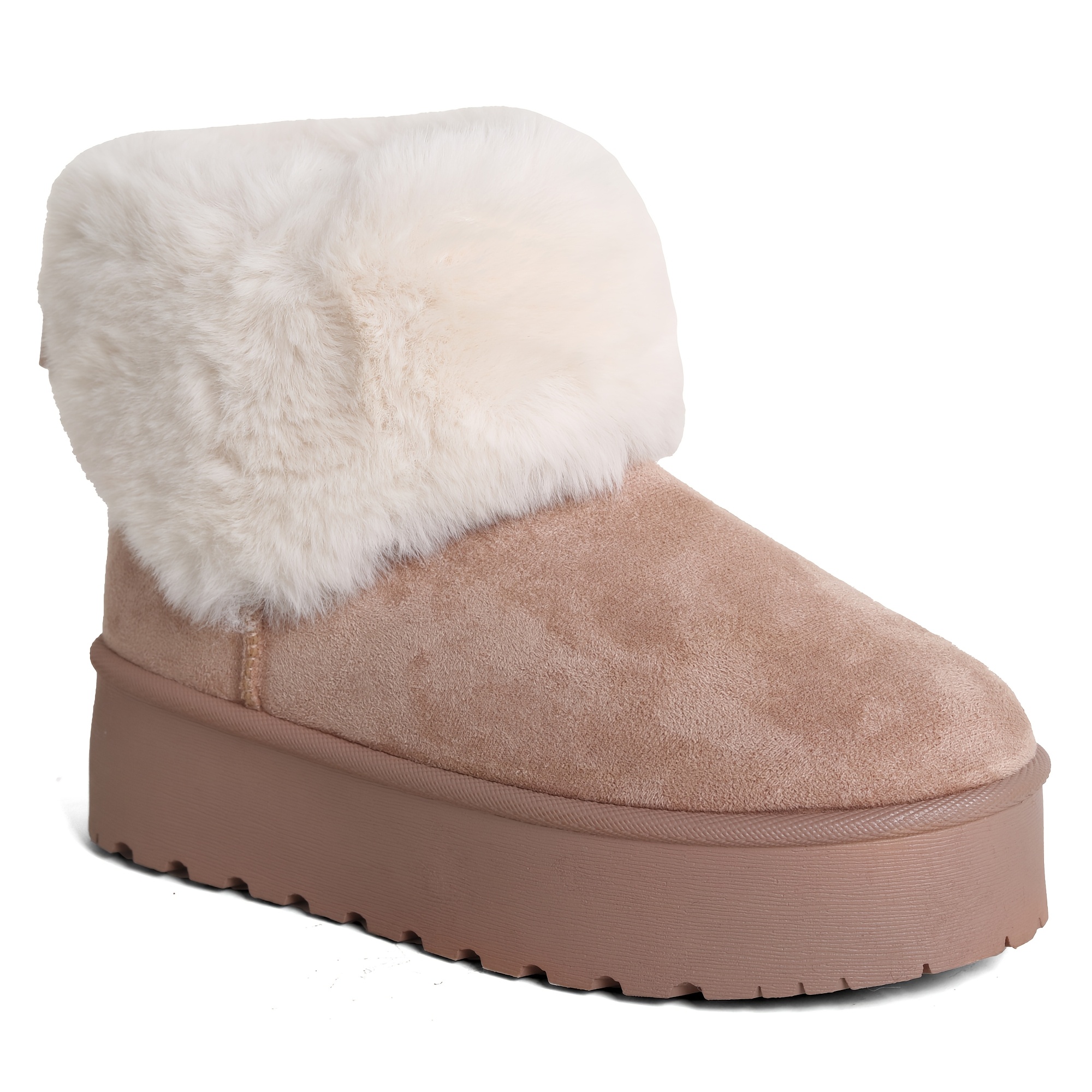 Chic Women's Platform Short Boots with Slip Sole & Stitch Accent