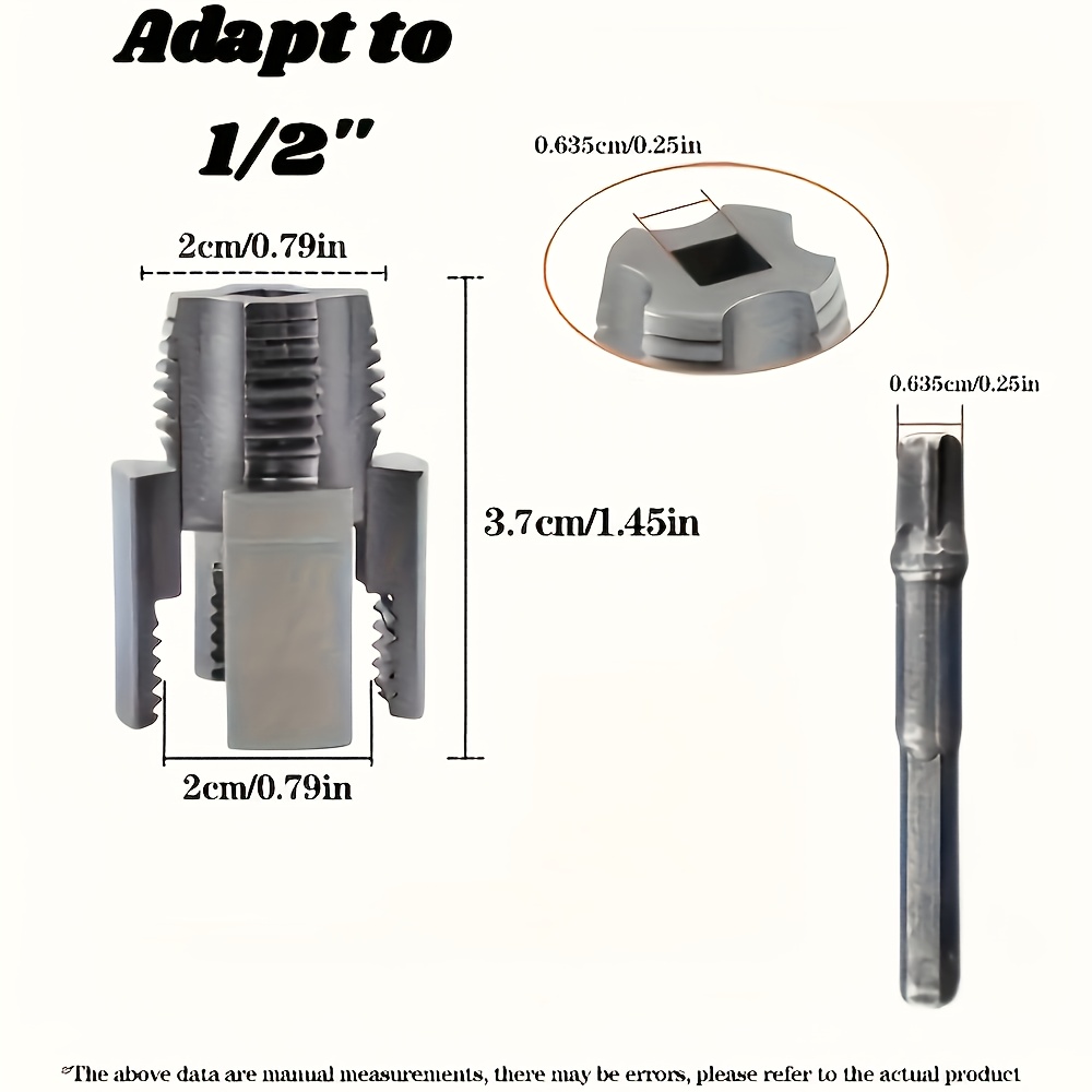 Un juego de tres herramientas para roscar tuberías, adecuado para procesar roscas internas y externas PPR de 1/2 pulgada, que incluye machos y herramientas con cinta de sellado