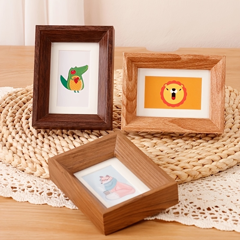 

3-inch Instant Photo Frame For Collecting Commemorative Pictures, Vintage Mini Frame With Glass Panel For Desktop Display (does Not Photo Insert)