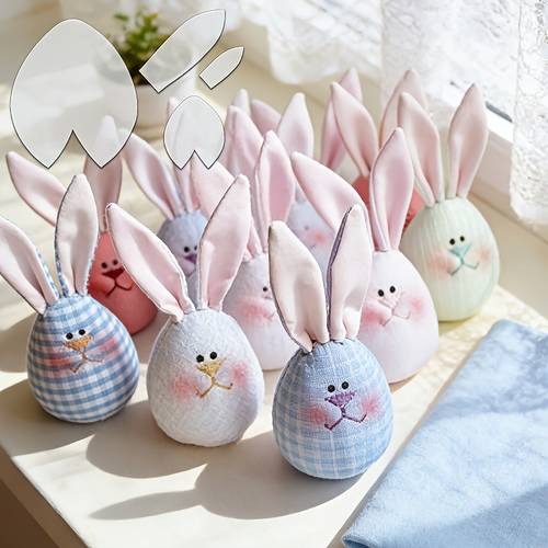 4pcs easter bunny making sewing template diy creative pattern quilting template reusable transparent pet template for easter diy crafts decorations precision cutting tool for beginners and